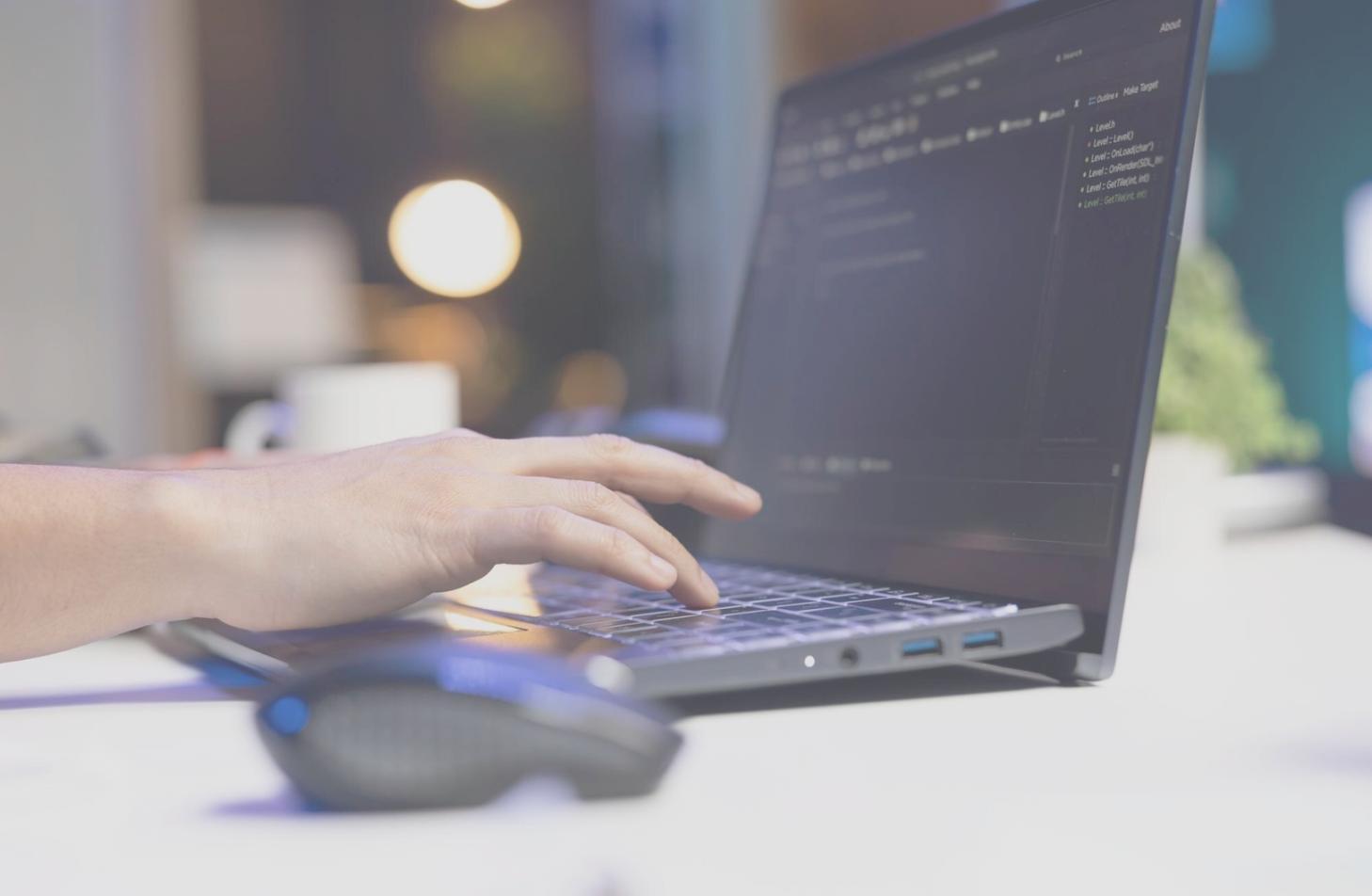 Modern office setup with integrated hardware and software solutions