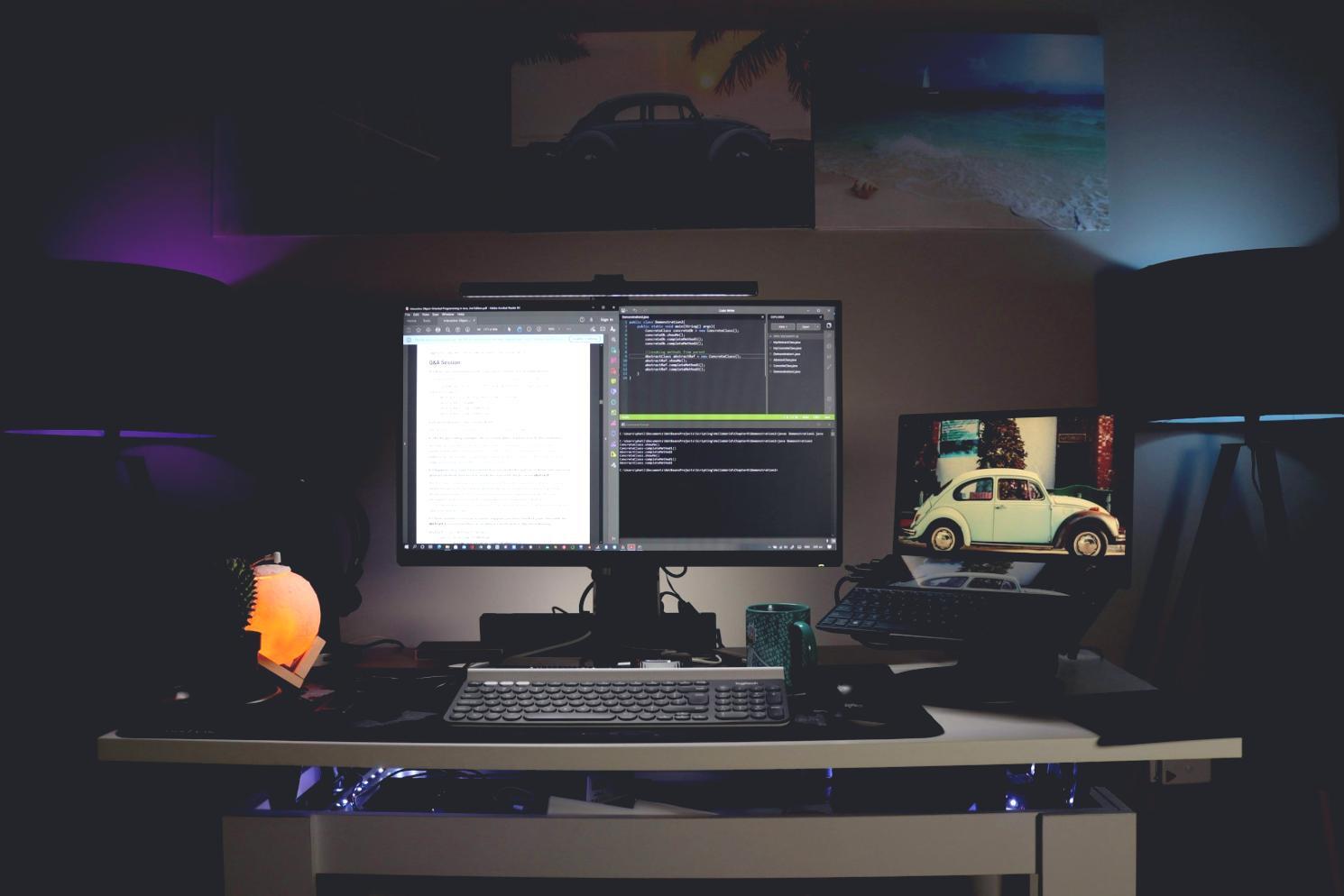 Professional team member working on technology solutions in modern office environment